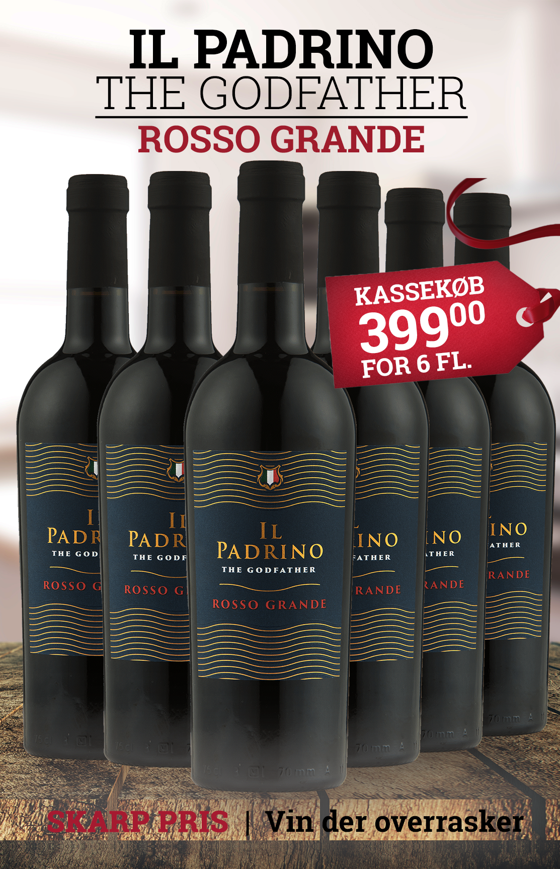 THE GODFATHER - IL PADRINO ROSSO GRANDE 15 % alkohol- KASSEKØB!